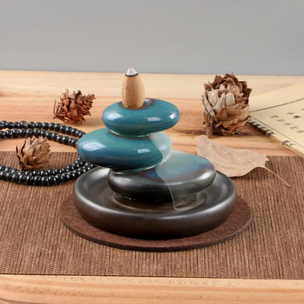 Ceramic Incense Burner Reduce Anxiety Blue Inverted Incense Burner Home Supply