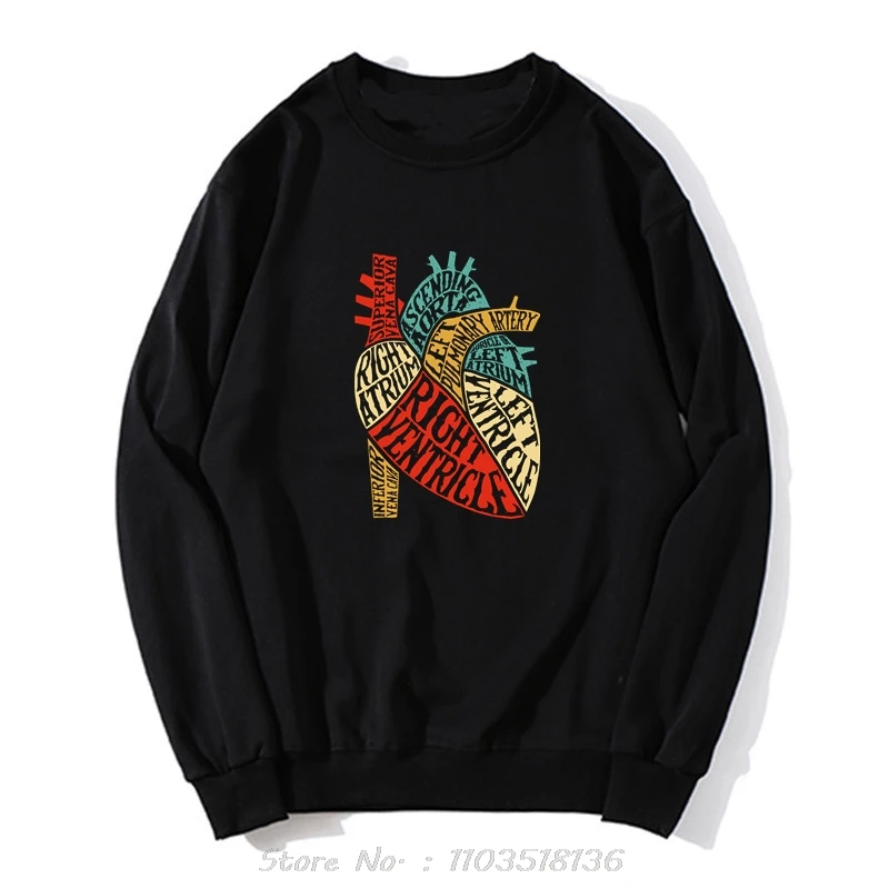 Funny Heart Anatomy Science Biology Biologist Hoodie Graphic Cotton Streetwear Clothing Birthday Gifts Sweatshirt Oversized