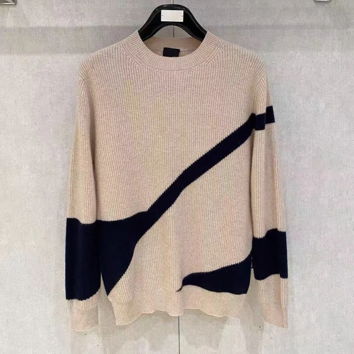 الرجال محبوك طويل Sve جولة Ne سترة اللون بلو تصميم بسيط ملابس غير رسمية شتاء جديد وصول مزيج الصوف مريح #2