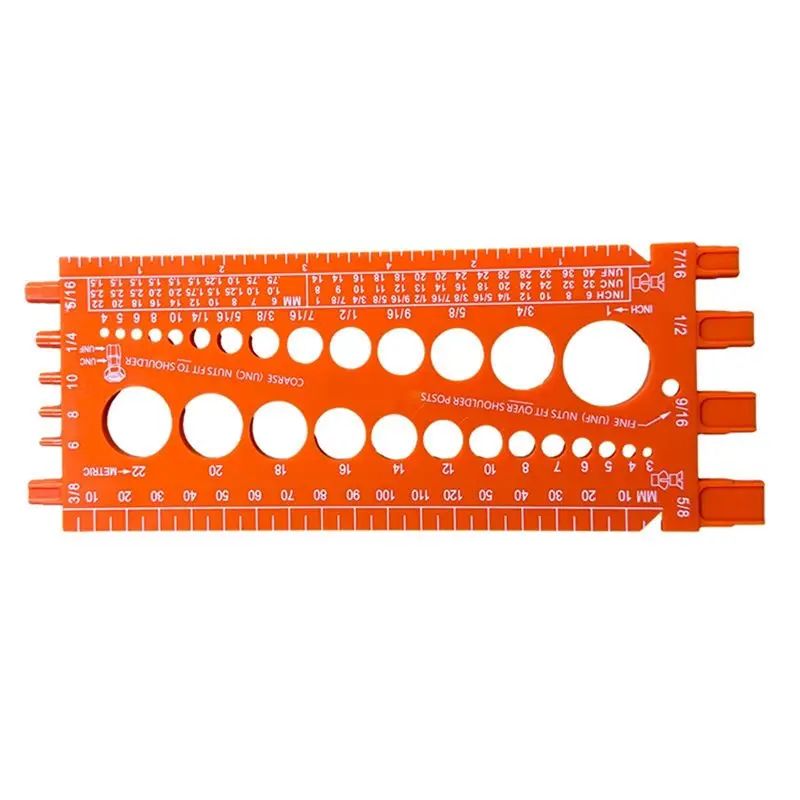 DT19-Bolt Nut Thread Inch&Metric Thread Tester Bolt Gauges Metric Size Gauge Tester Measuring Tool For Measuring Bolt Screw A 1