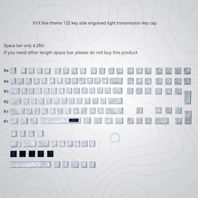 

Xvx Contour Original Factory Side Engraved Key Cap Pbt Creative Personalized Transparent Key Cap Heat Sublimation Customization