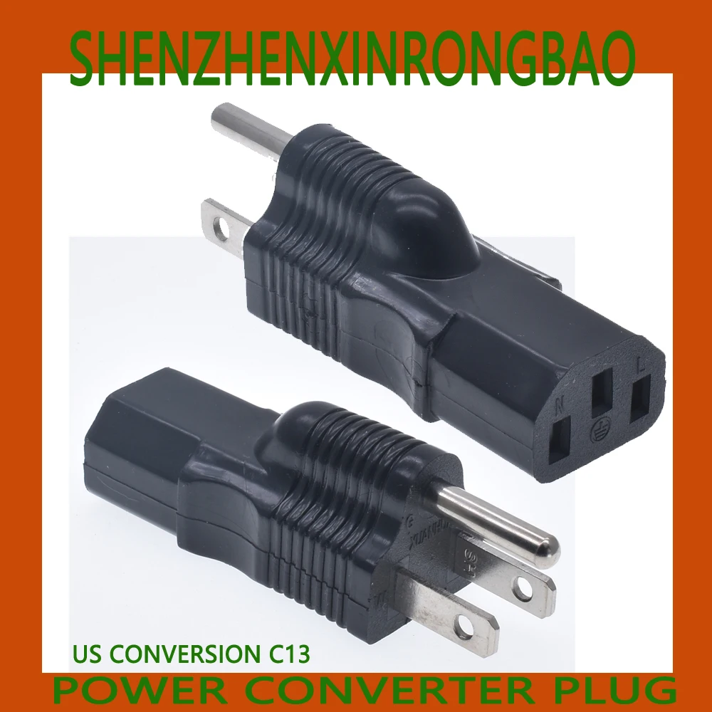 1 pcs Black AC power cable plug PDU UPS Power Adapter American Plug Converter, Nema 5-15P MALE TO IEC 320 C13 Female Adapter