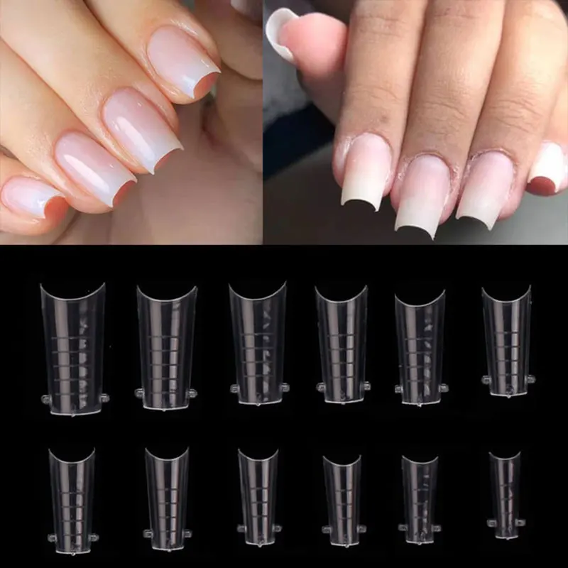 120 Stuks Nail Form Quick Building Uv Gel Mold Voor Nail Uitbreiding Formulieren Nail Art Valse Nagel Tips Top Schimmel voor Dual Formulieren