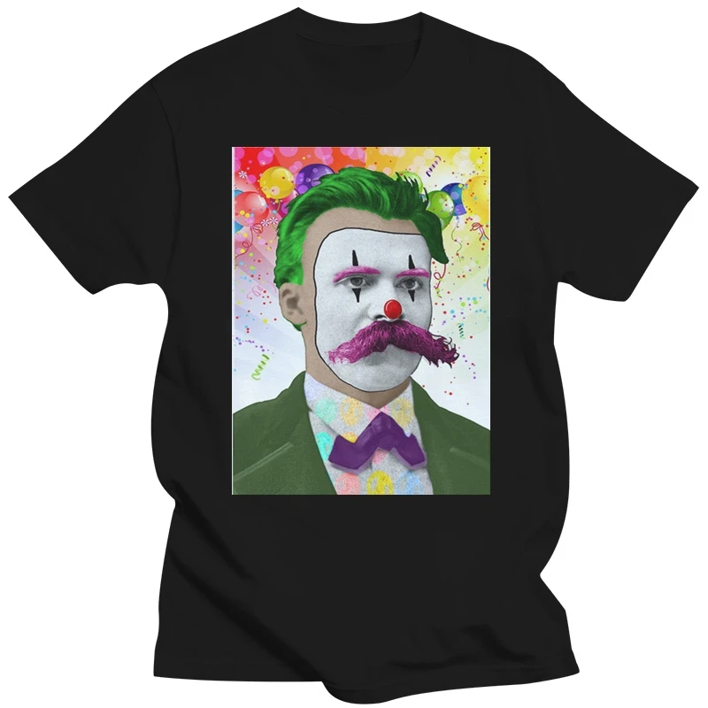 Cheerful Nihilism T Shirt, Friedrich Nietzsche, Clown Cool Tops O Neck T-Shirt