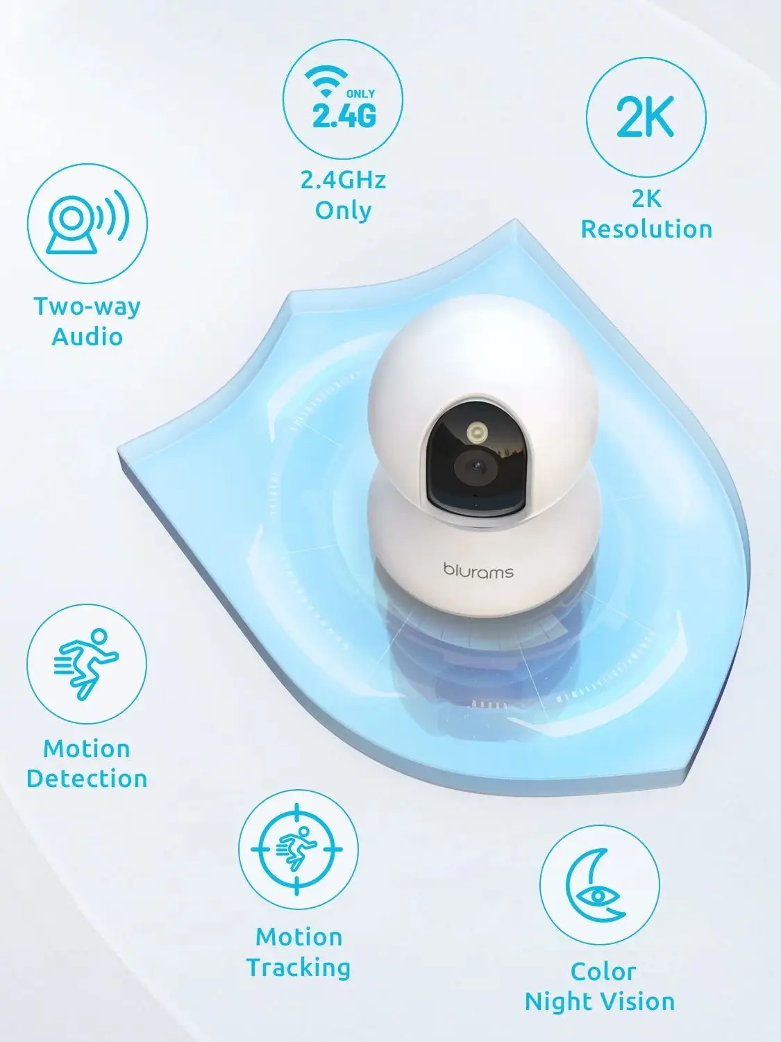 2 stuks binnenbeveiligingscamera 2K, huisbeveiligingscamera voor hond/ouderen, beveiligingscamera met one-touch oproepupdate A31S-2pc - afbeelding 2