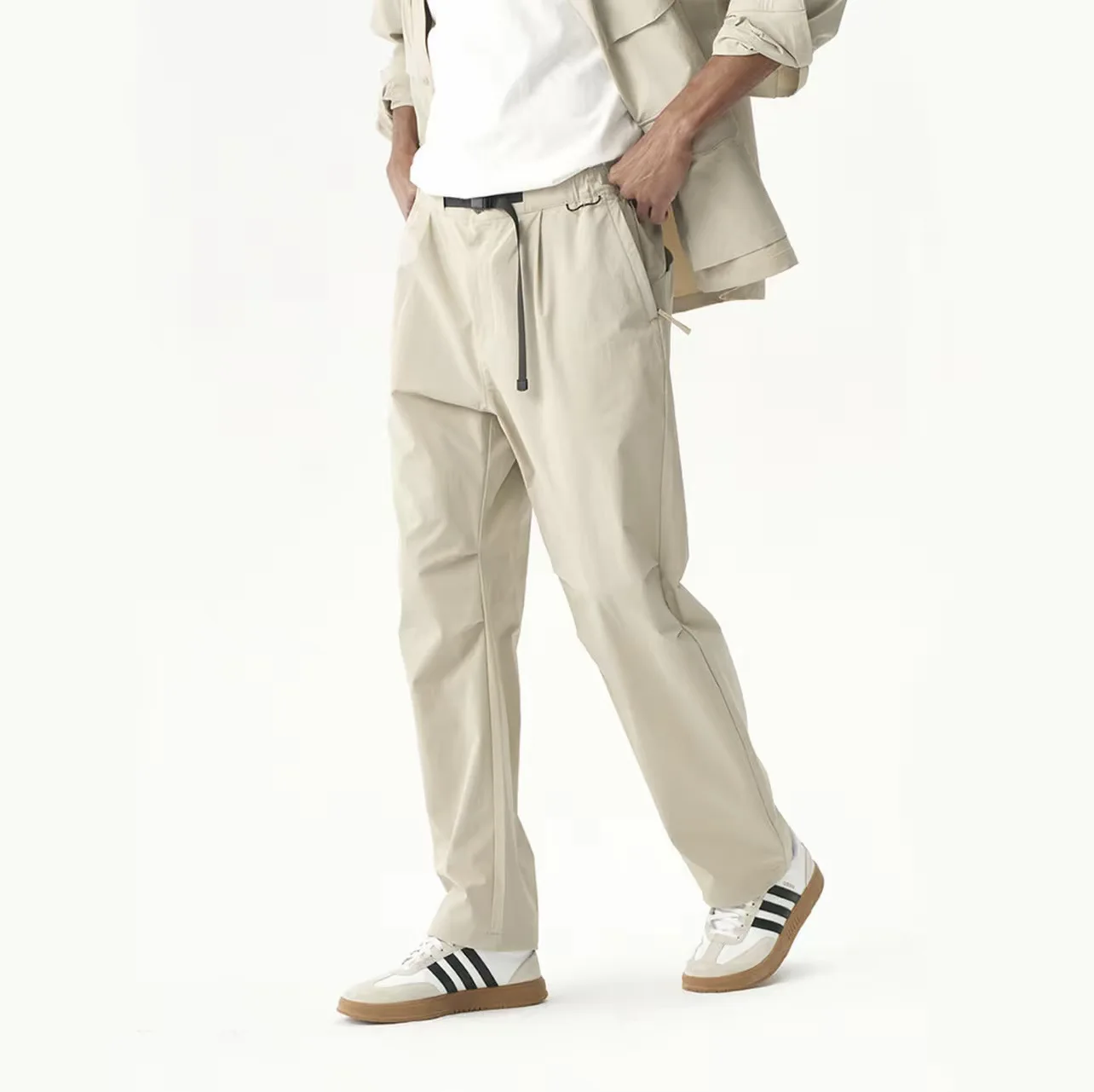 初秋ユニセックスアウトドアカジュアルストレートレッグロングパンツ多用途通勤軽量多目的アウトドアレジャーパンツ