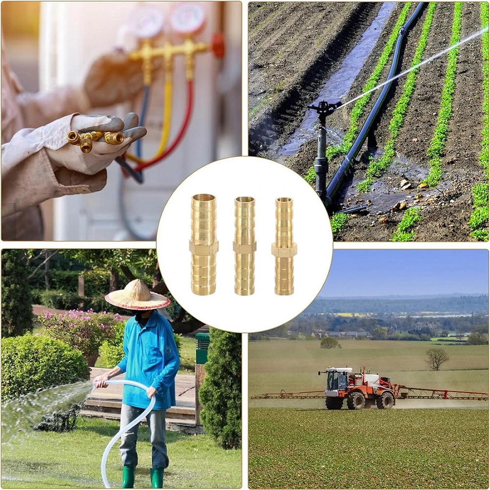 Hose System Setup 8mm Straight Barb Connector Hose Barb Coupling Ductile Brass Material Low Magnetic Permeability