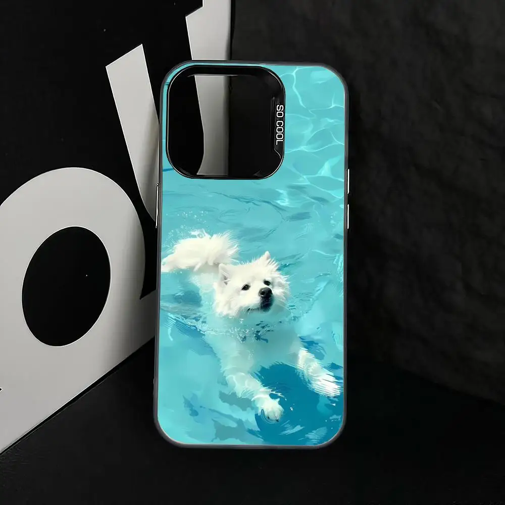 

Swimming puppy case for iPhone17 16 15 14 13 12 11 Pro/ Max/Plus shock-proof rear cover anti-fingerprint