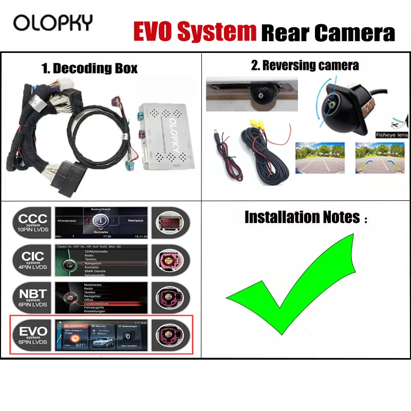HD Voor- en Achteruitrijcamera voor BMW F54 F55 F56 F57 F60 R55 R56 R57 R61 R58 R59 Originele Scherm Upgrade Parkeer- en Achteruitrijcamera
