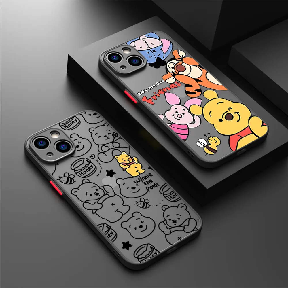 Disney Winnie Pooh Soft Phone Case for Apple iPhone 13 Mini SE 15ProMax 11 Pro 7 8 Plus 14 Pro 12 XS Max XR Print Matte Cover