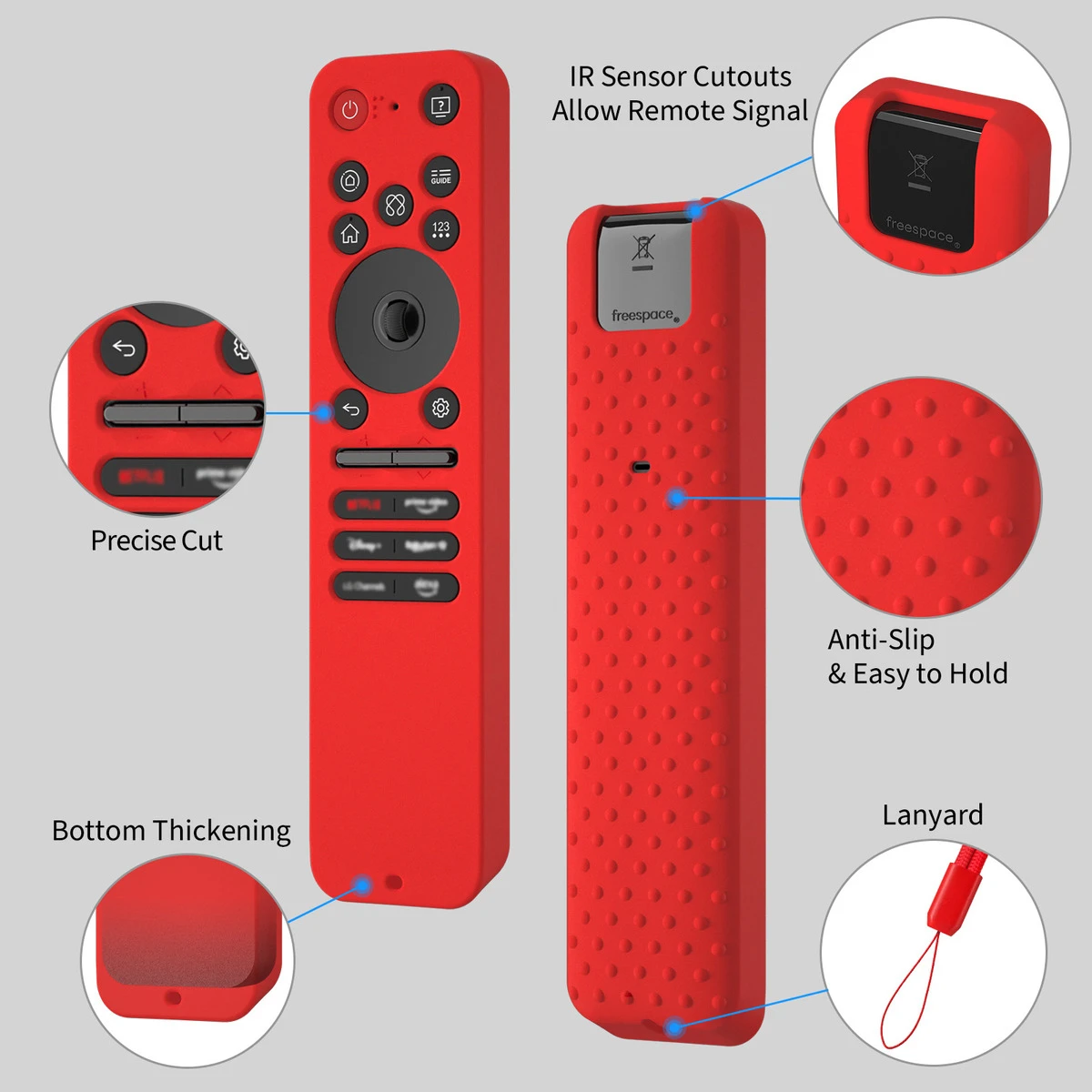 Compatible with LG MR25GA AB670 4K Remote Control Protective Case, also fits LG OLED 2025 Smart TVs. All buttons remain exposed.