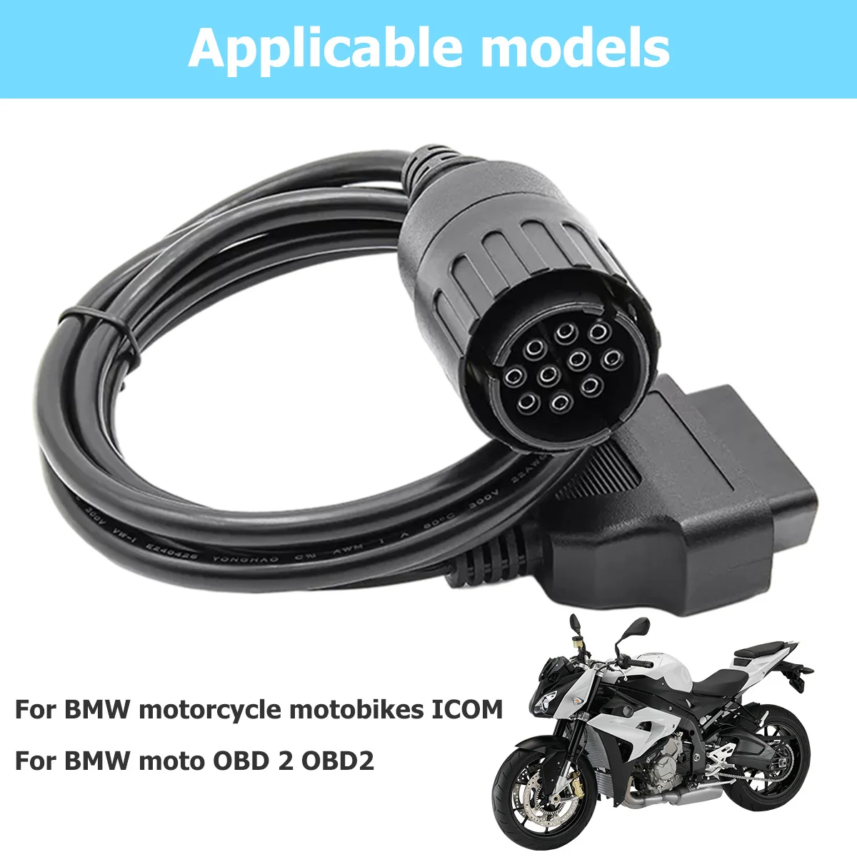 Bluetooth OBD2 BIMMER Coding Tool Vehicle and Motocycle MOTOSCAN Plus 10pin Motocycle Bike Cable for BMW Motocycle Accessories