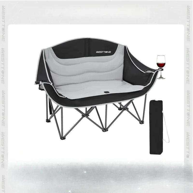 Double moon chair outdoor folding recliner sofa portable camping folding stool