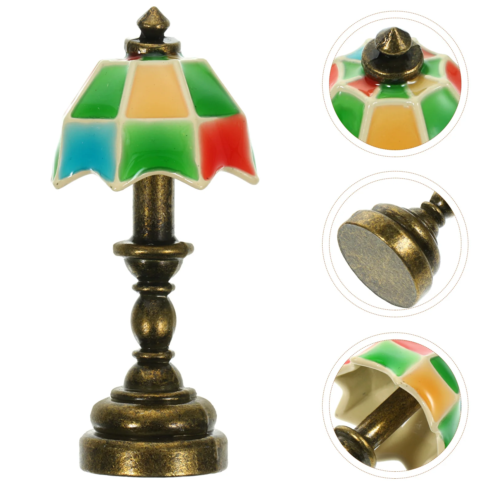 Mini lampa Model nocna do majsterkowania Akcesoria Dom Retro Lampa stołowa Miniaturowe meble Dekoracja ze stopu