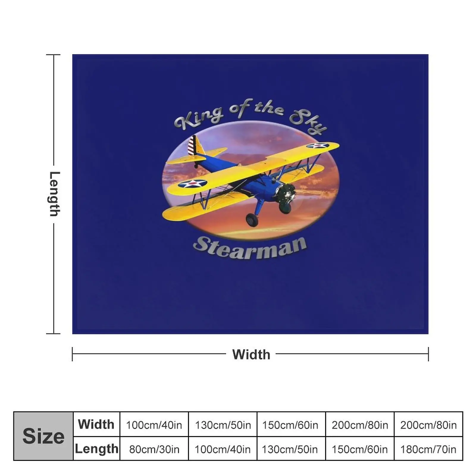 Stearman Biplane King Of The Sky Throw Blanket Weighted Hair christmas gifts Blankets