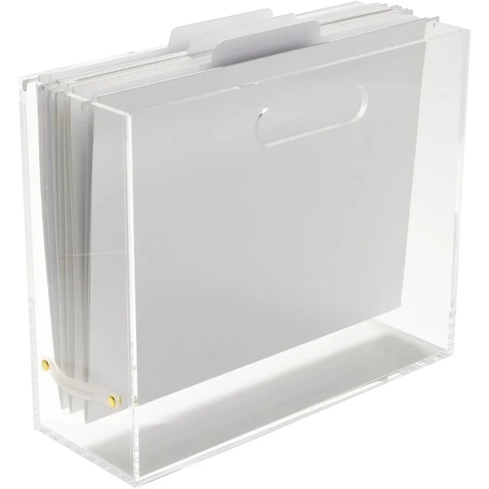 Clear Acrylic File Sorter 5 Slots Desktop Organizer for Office Home Closet Storage
