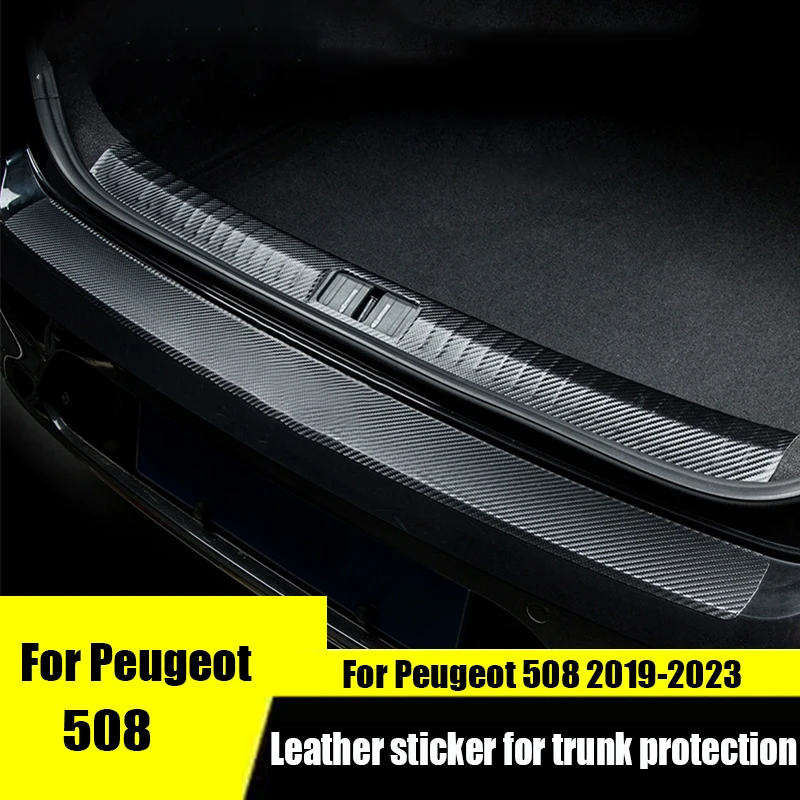 

Для Peugeot 508, 2023, 2022, 2021, 2020, 2019, наклейка на порог интерьера багажника, Защитная Наклейка на багажник