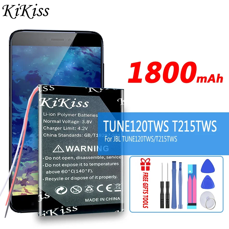 

1800mAh KiKiss Battery LIR1454 For JBL TUNE120TWS T215TWS Bluetooth earphones and Charging Box Batteries