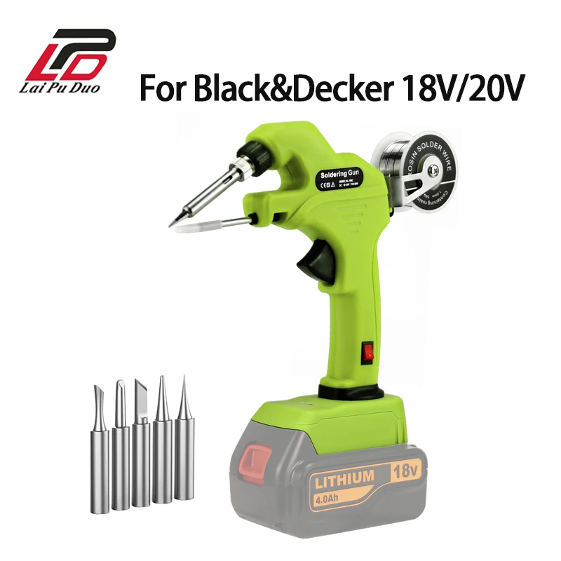 30W for Black&Decker 18V/20V Max Li-ion Battery Cordless Soldering Iron Fast Welding Tools Cordless Solder Gun