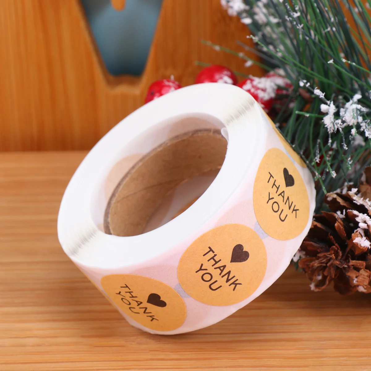 Kraft Non-Woven Adhesive Stickers Thank You Letter Baking Packing Label Wrapping Stickers For Gift Packaging Diy Craft