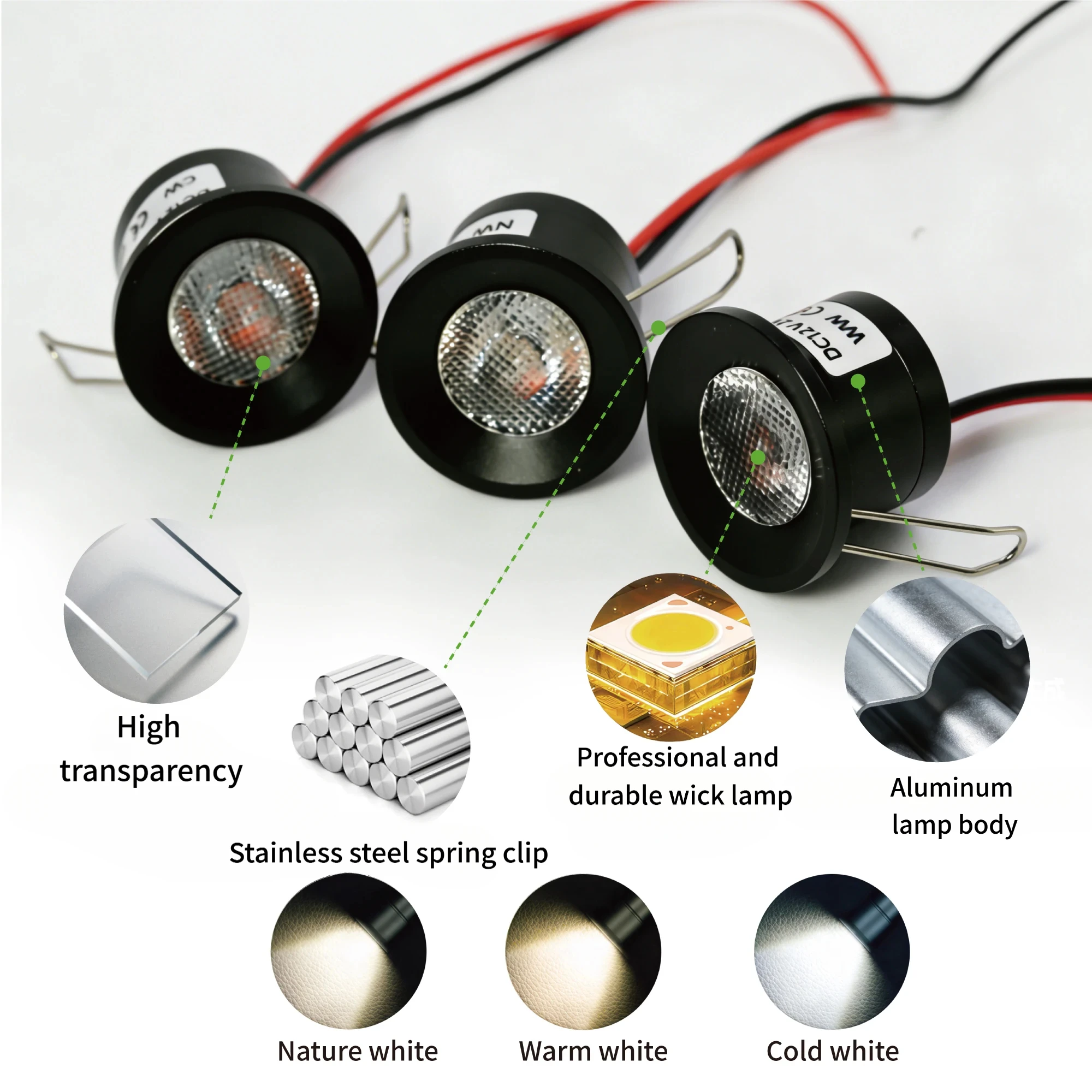 2W Mini LED Spot Light 12V Ceiling Spotlight Dimmable Cabinet Showcase Lamp IP65 Focos Downlight Stair Indoor Corridor Lighting