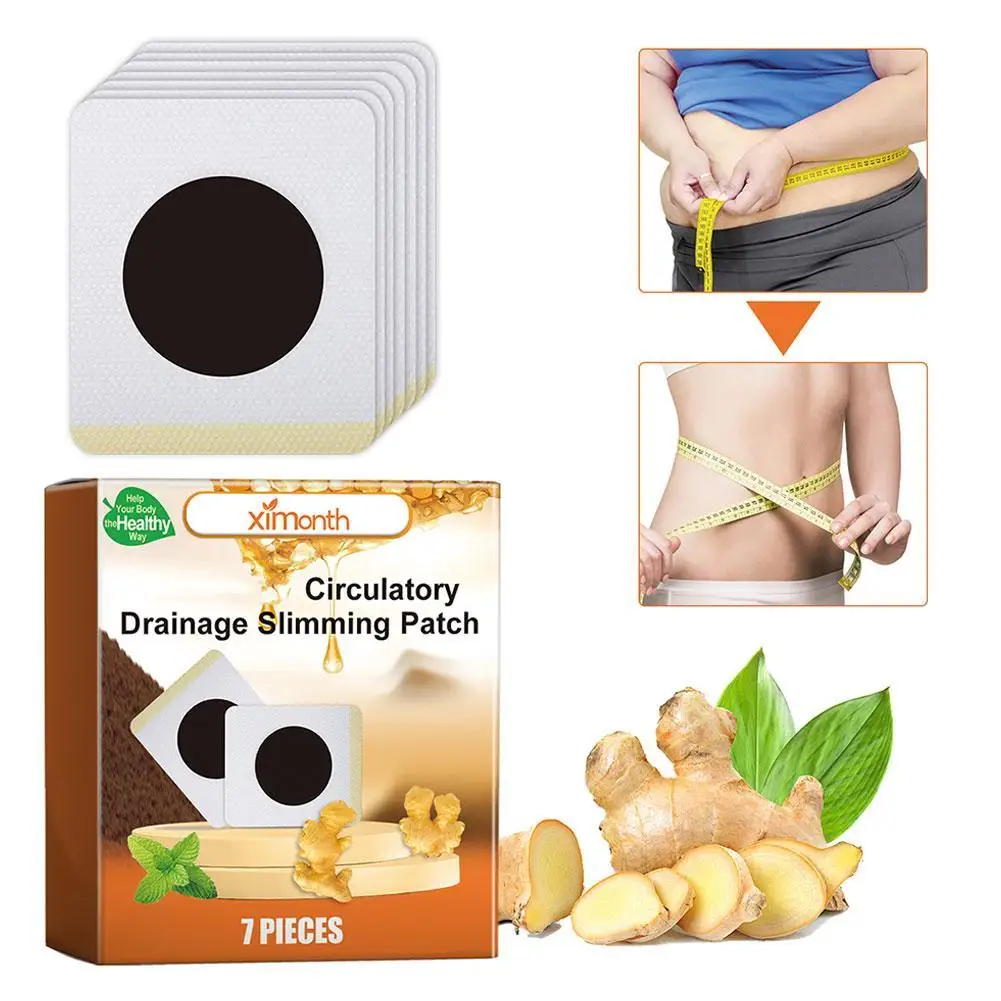 Perda De Peso Fat Burning Slimming Patch, Belly Slim Patches, Estômago Adesivo, Cuidados De Saúde, Drenagem Circulatória Abelha, 7 Pcs