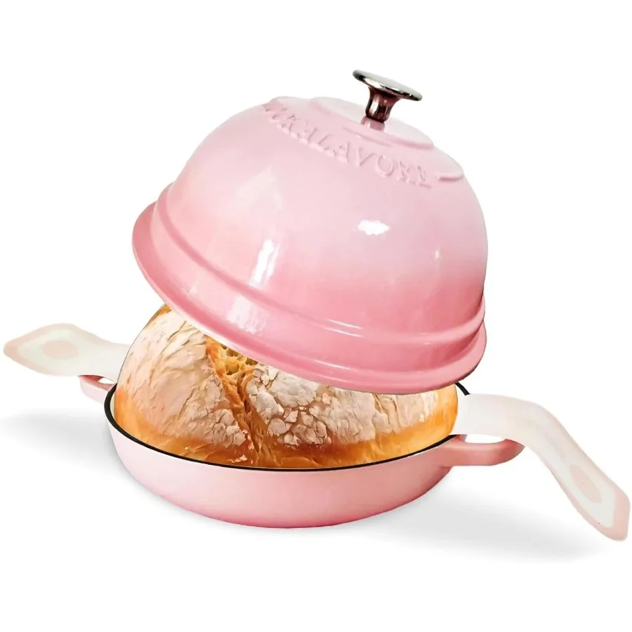 

Dutch Oven for Bread Baking6 Quart Enamel Bread Oven for Sourdough 10.5Bread Oven with Lid Bread Pans for Homemade Bread Pink T