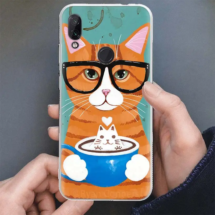 Latte Coffee Milk Drink Cat Phone Case For Xiaomi Mi 11 Lite 12X 11T 10T 9T 12 Pro 11i 8 9 10 Ultra 5G 5X 6X Soft Cover Silicone