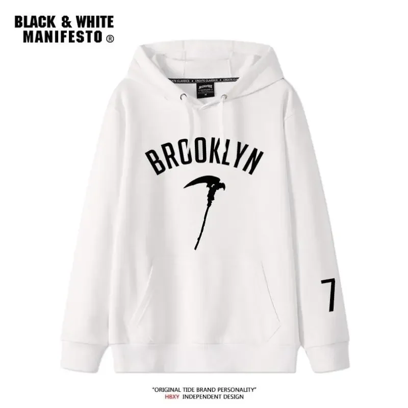 Durant Sweater Men's Basketball Sports Jacket Brooklyn Nets Training Long Sleeve Hooded Autumn and Winter Loose Cotton Tide