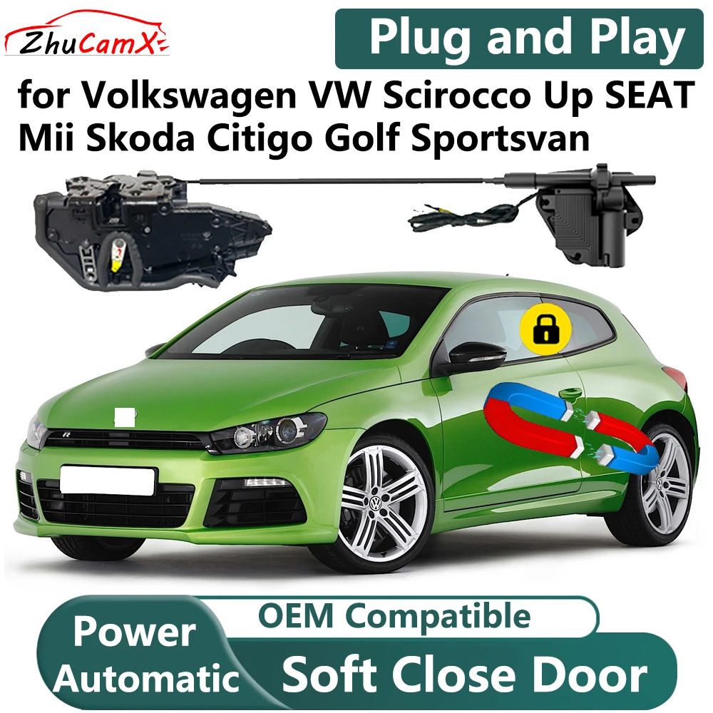 for Volkswagen VW Scirocco Up SEAT Mii Skoda Citigo Golf Sport Car Electric Soft Close Door System Power Closing Door Latch Lock