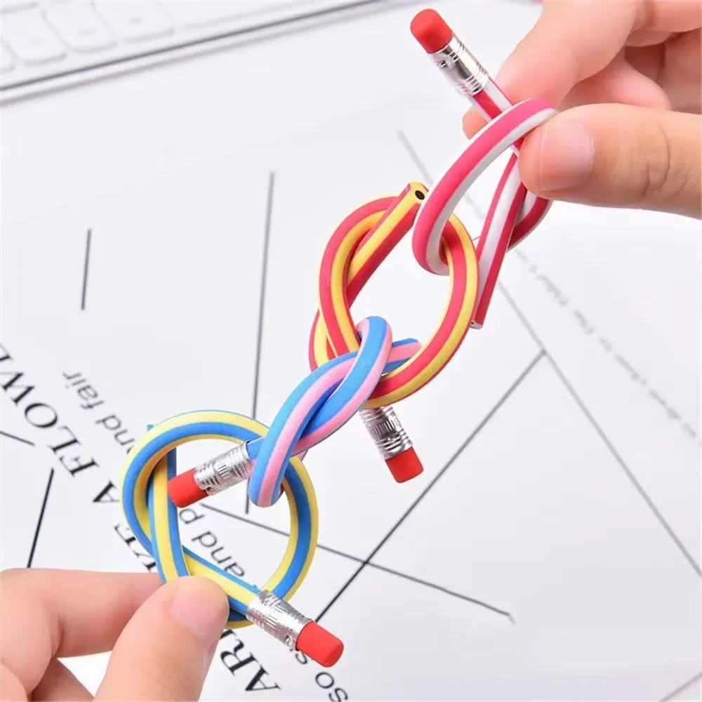 5 Stuks Flexibele Buigpotloden Met Gummen Kawaii Zachte Potloden Voor Studenten Schattige Briefpapier Schrijfgereedschap School Kantoorbenodigdheden