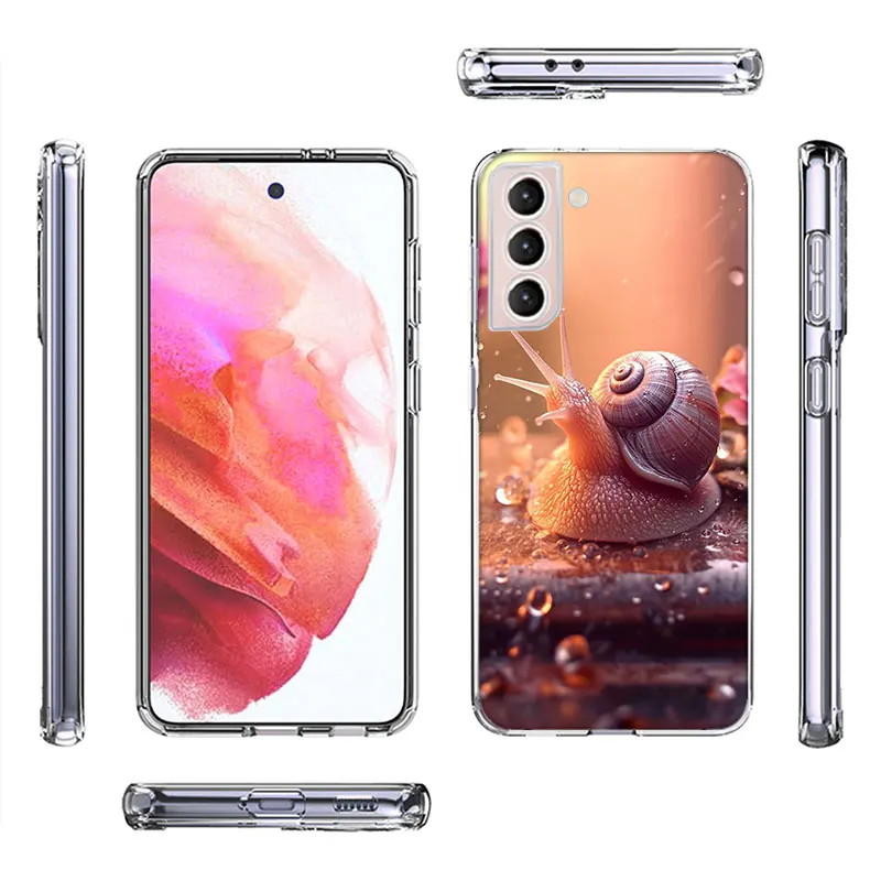 Cartoon Animal Snail Phone Case For Galaxy A14 A24 A34 A54 Samsung A02S A12 A22 A32 A42 A52 A72 A13 A33 A53 5G A03 A03S A23 A73