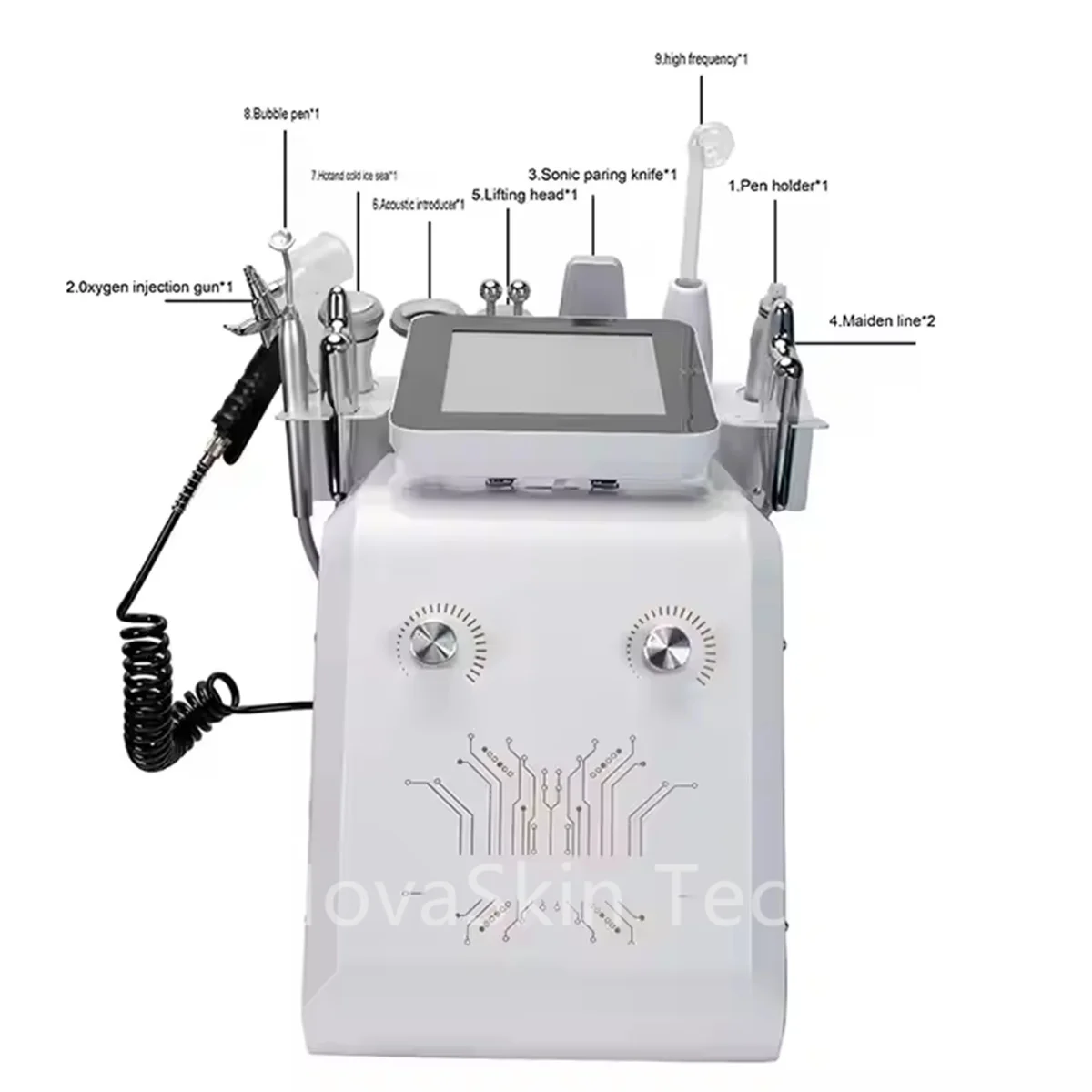 2025 New Multi-Function 9 in 1Facial Care Skin Deep Cleaning Hydra Whitening Exfoliating Firming Skin Oxygen Jet Beauty Machine