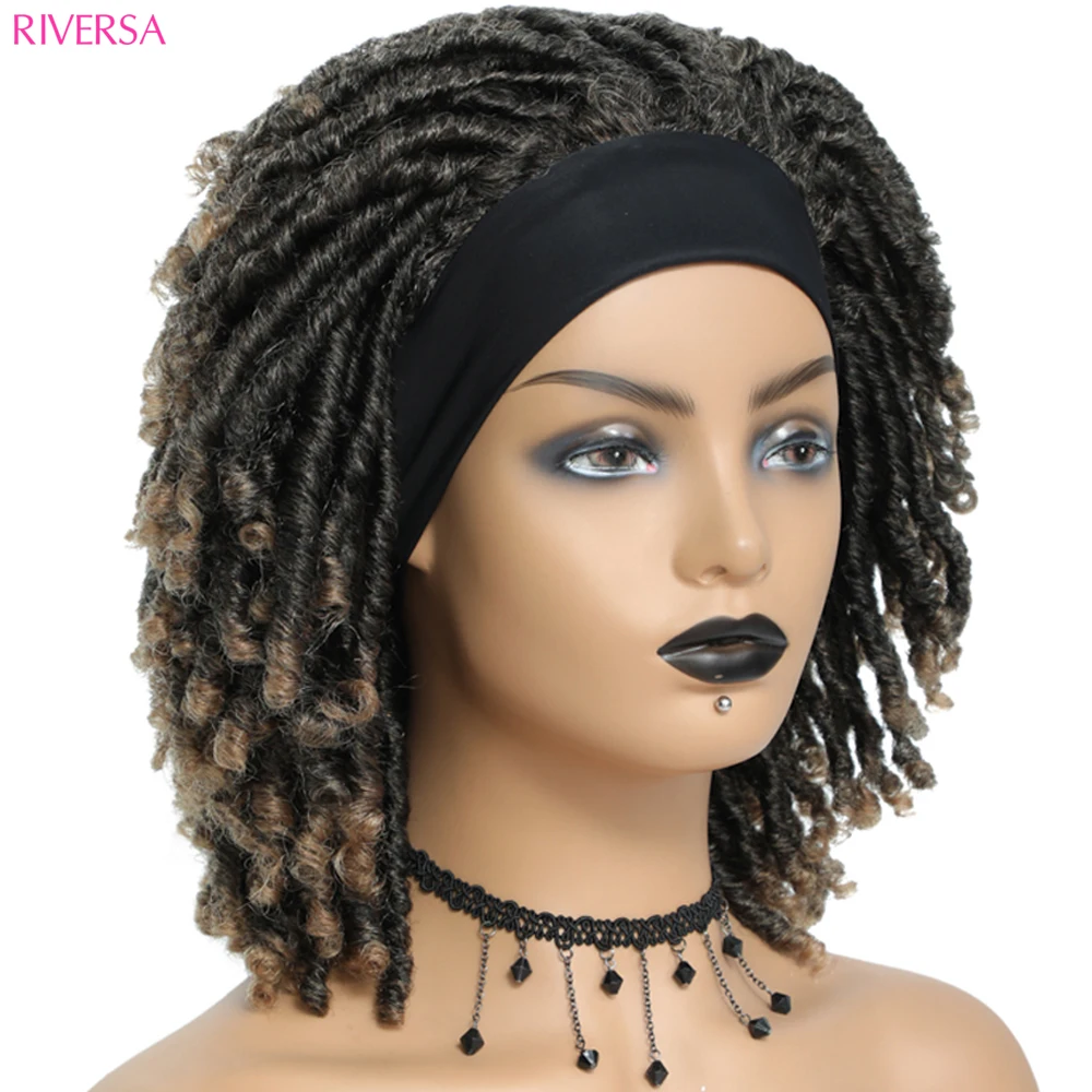 Falso  Locais  Perucas com tranças na cabeça para mulheres negras  Ombre 1B 27 613 30 Borgonha Dreadlocks Perucas Soft Locs Crochet Hair Headband Perucas