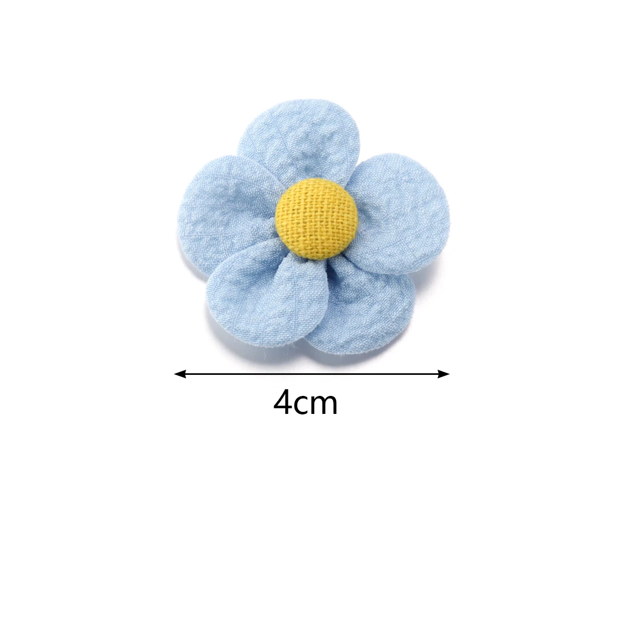 10Pcs/Lot 4cm Artificial Fabric Flowers Five Petals Flower With Button For DIY Crafts Gifts Clothing Accessories Wedding Decor