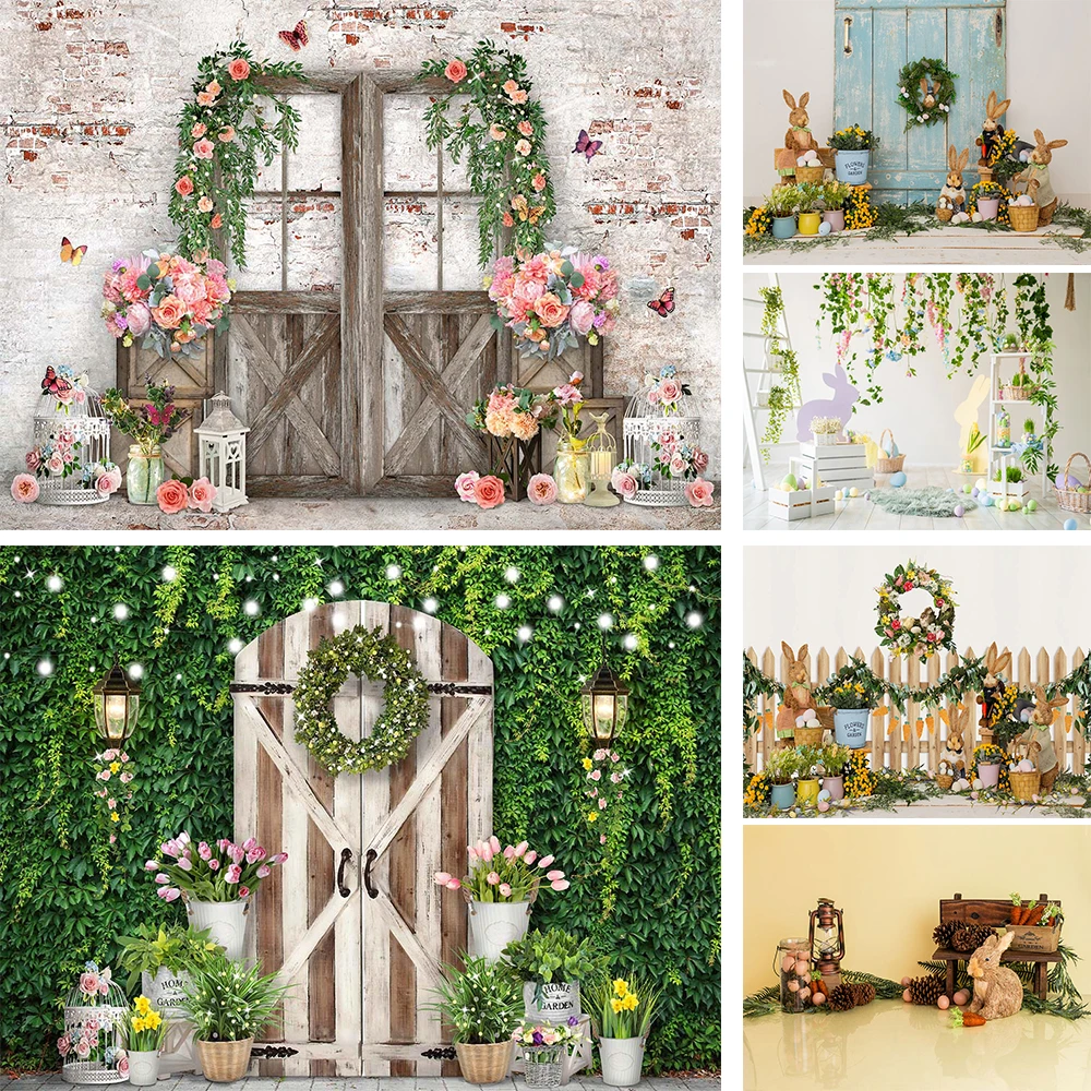 

Easter Spring Studio Photography Background Equipment Rabbit Egg Garden Green Decor Backdrop Photobooth Prop Newborn Baby Shower