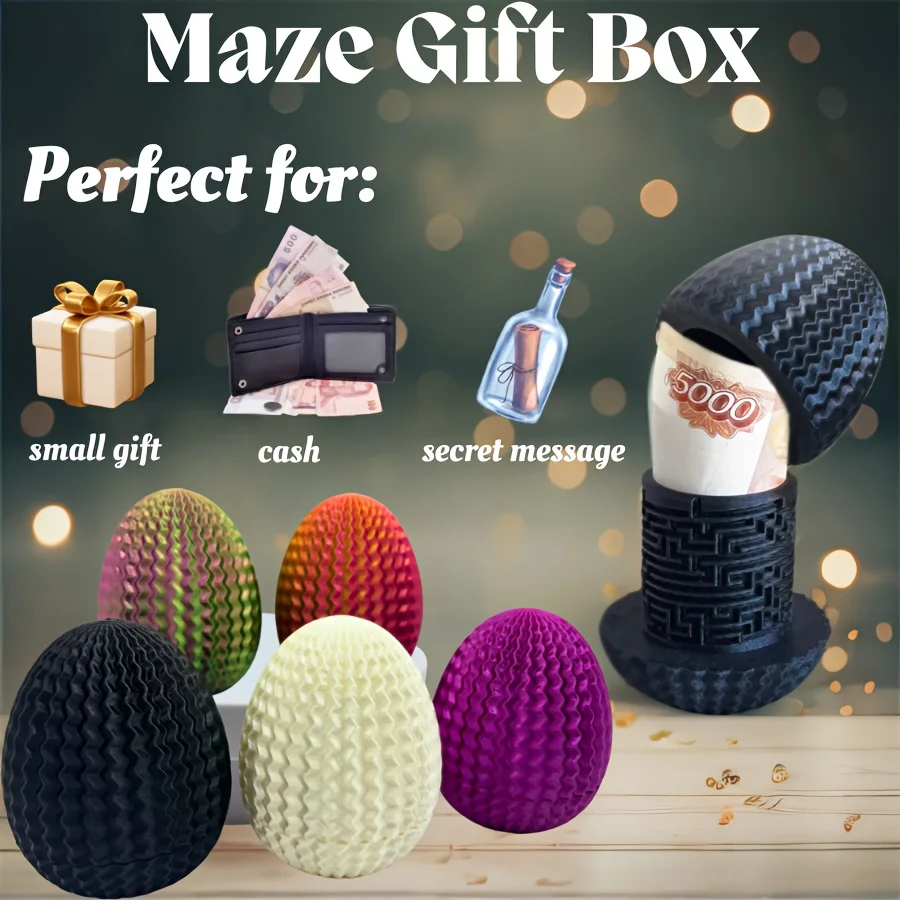Money Maze Puzzle Gift Box with Surprise Hidden Cash & Treasure - Plastic Puzzle Box Suitable for Easter, Birthday Party Favors