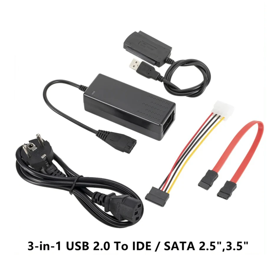 USB 2.0 to IDE SATA Cable 3 in 1 S-ATA 2.5 3.5 Inch Hard Drive Disk HDD Adapter Converter Cable For PC Laptop computer