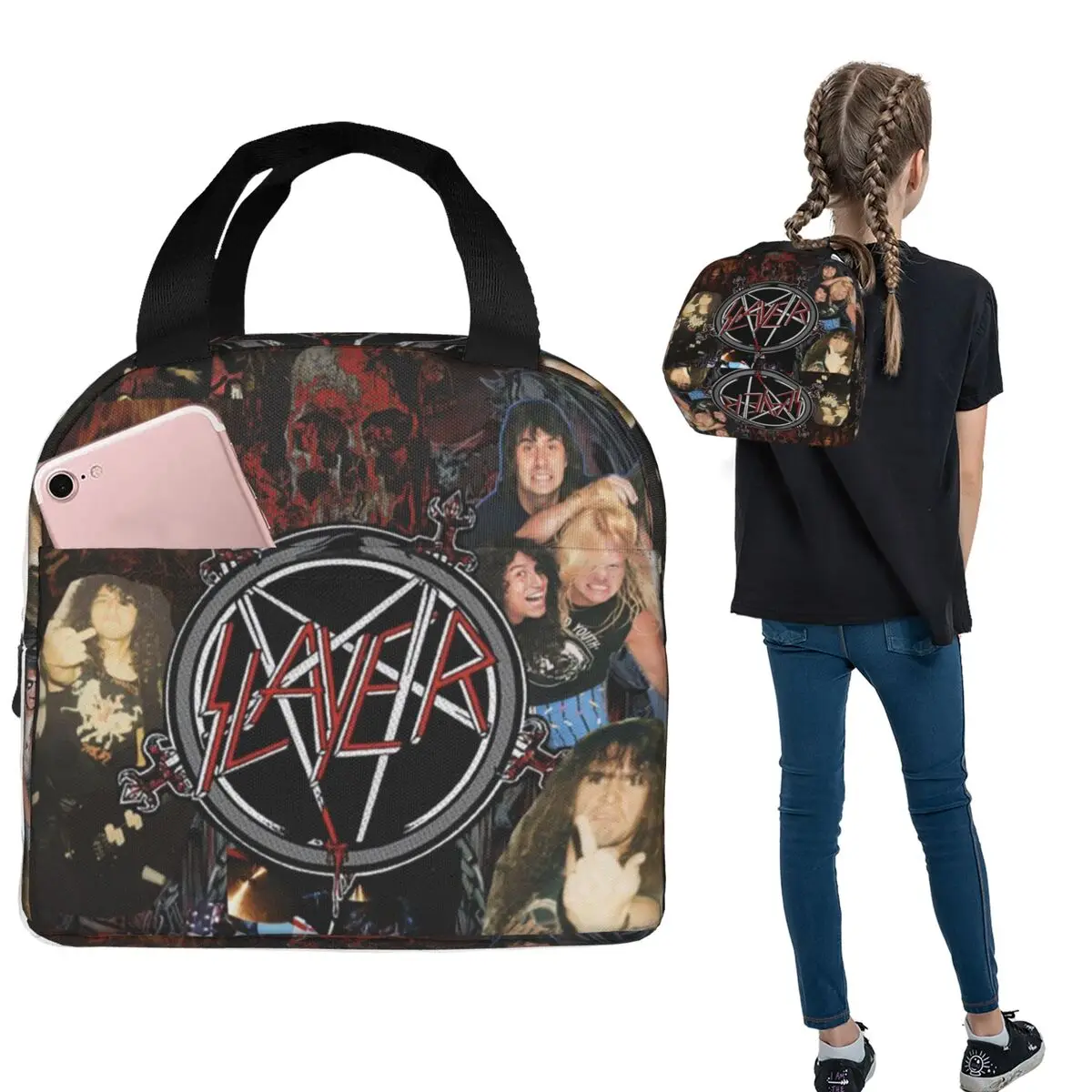 

Изолированная сумка для обеда Slayer Band для женщин и детей, герметичные коробки для еды, термосумка для ланча