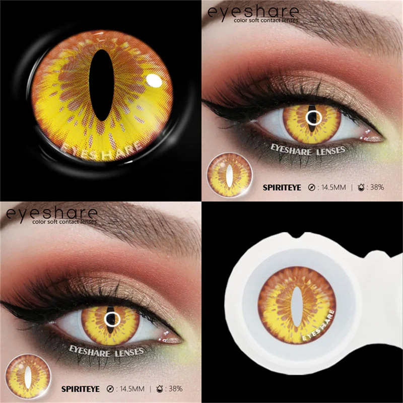 EYESHARE 1pair Cosplay Color Contact Lenses for Eyes Crazy White Lenses Anime Black Lenses Halloween Beauty Makeup Lens Yearly