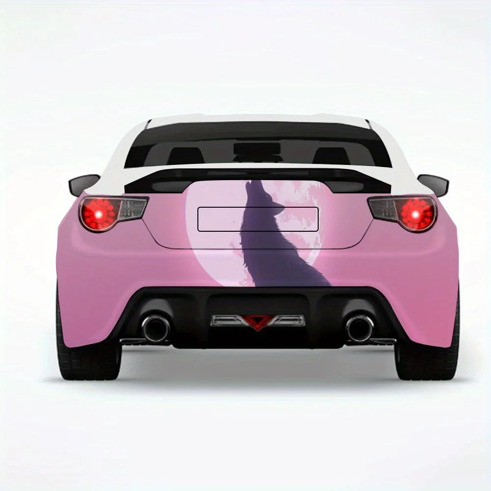 

Wolf Howling at Moon, виниловая наклейка на заднюю часть автомобиля, водонепроницаемые самоклеящиеся виниловые наклейки для хвоста и бампера автомобиля, украшение P