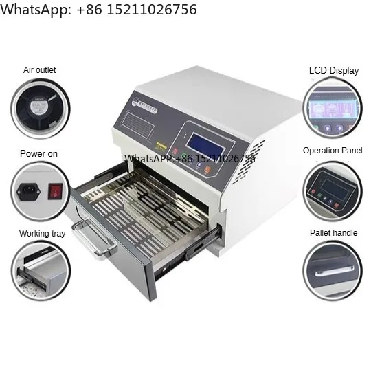 

ZB3530HL Настольная печь для оплавления 2400 Вт 350x300 мм Инфракрасная печь для оплавления горячим воздухом Smd для производства и обработки небольших партий Smt