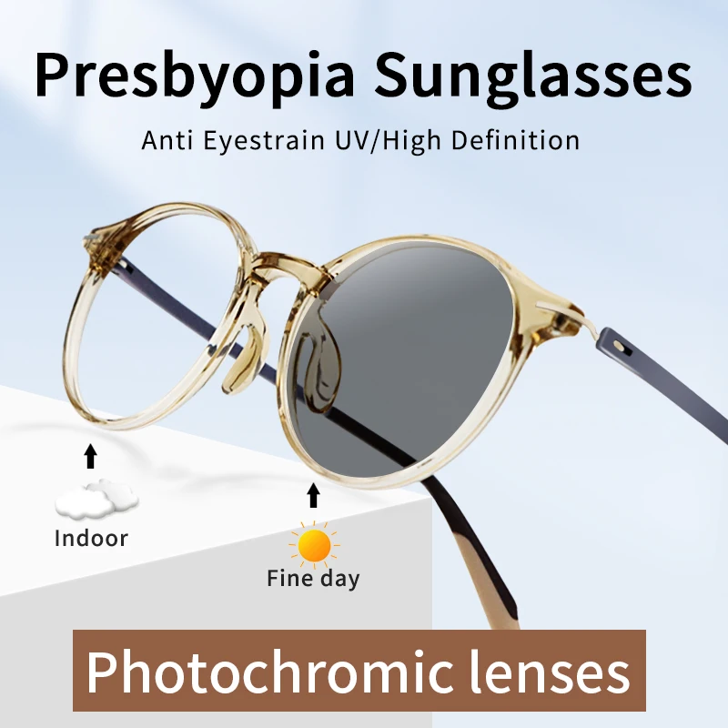 

High Definition Photochromic Reading Glasses For Women UV Protection Sunglasses Readers Hard Resin Lens