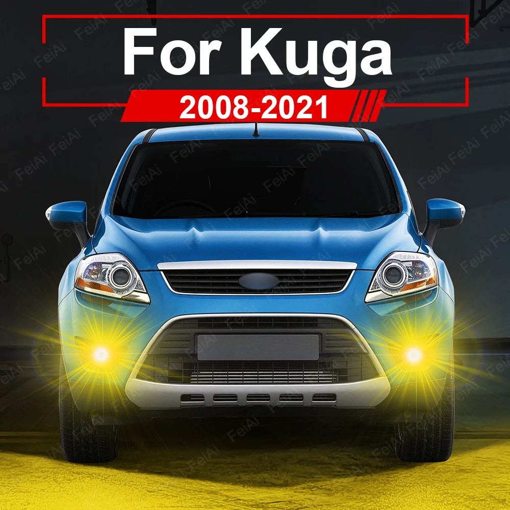 フォード・クーガ-mk1-mk2-mk3-1-2-3-用-led-フォグランプバルブ。2008年、2009年、2010年、2011年、2012年、2016年、2017年、2018年、2019年、2020年、2021年式。チューニング用アクセサリー。