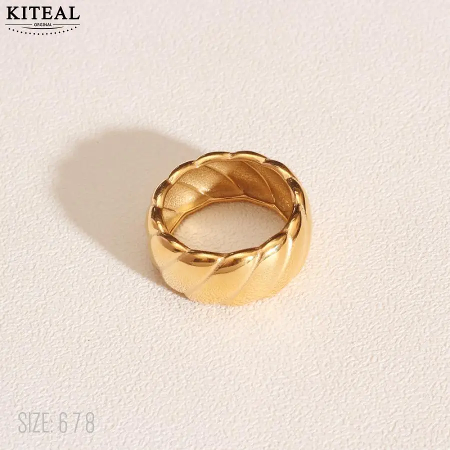 

KITEAL aliexpress Gold Plated color Gentlewoman rings for women Retro and old, weaving twist prices in euros Luxury Jewelry