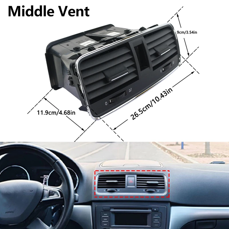 For 2014-2018 Skoda Yeti Car Air Vent Outlet Air-conditioning Fresh Air Outlet Vent Center Grille Interior Accessories