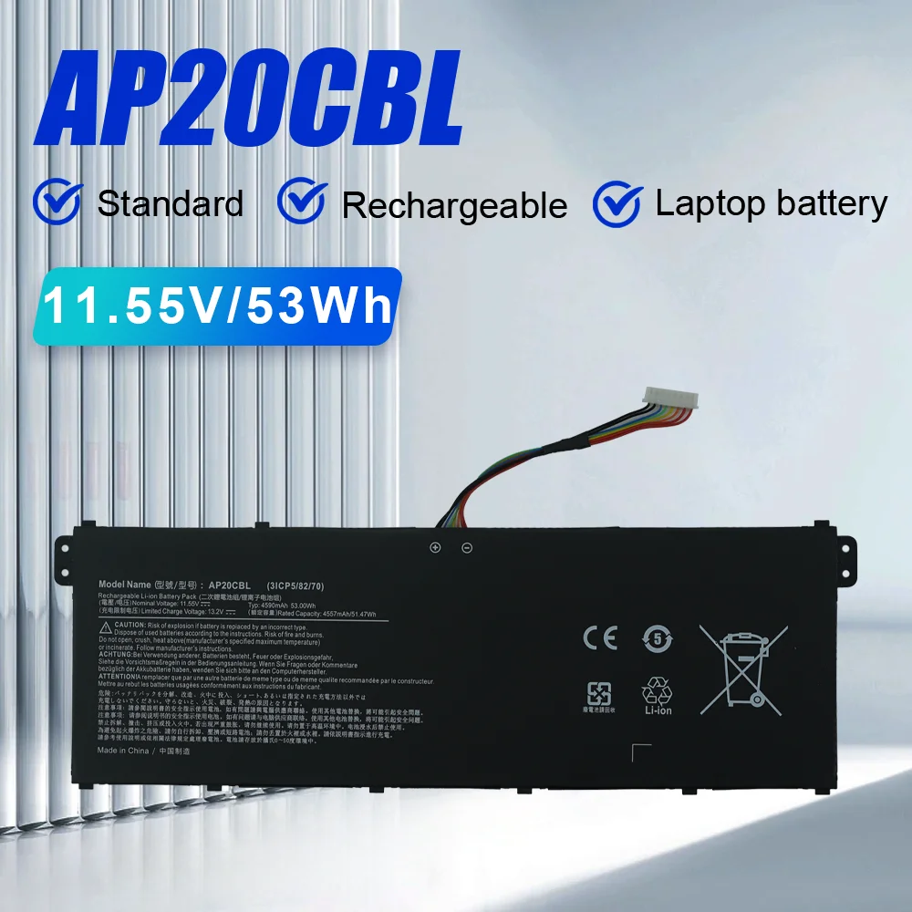 AP20CBL 53WH batería del ordenador portátil para Acer Aspire 5 A515-46-R14K TravelMate Spin B3 TMB311RNA-32 Swift 3 SF314-43 SF314-43-R8H2 512