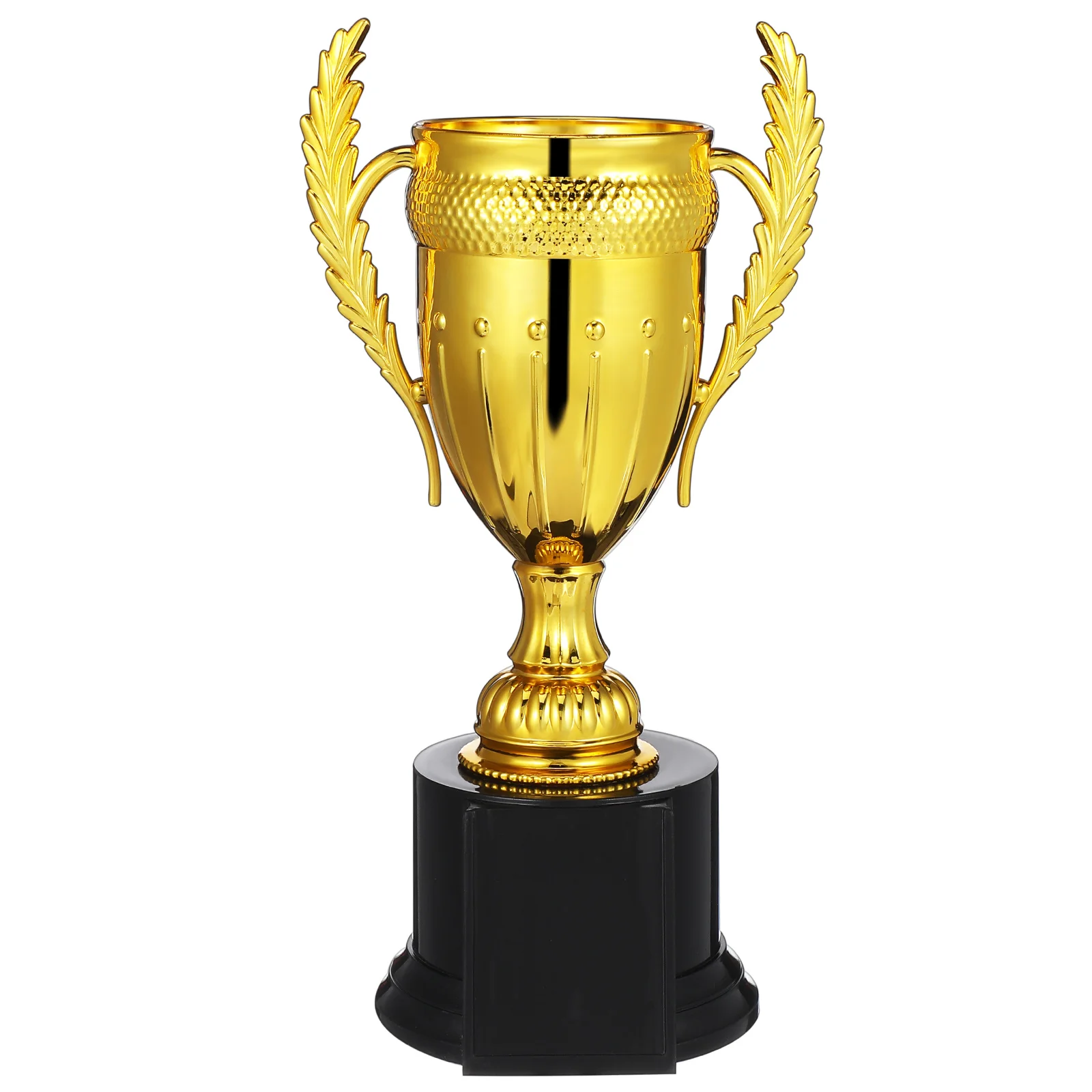 

Golden Trophy Award Cups 22.5cm Plastic Large Trophies For Sports Competition Prize Stable Base Lightweight Portable