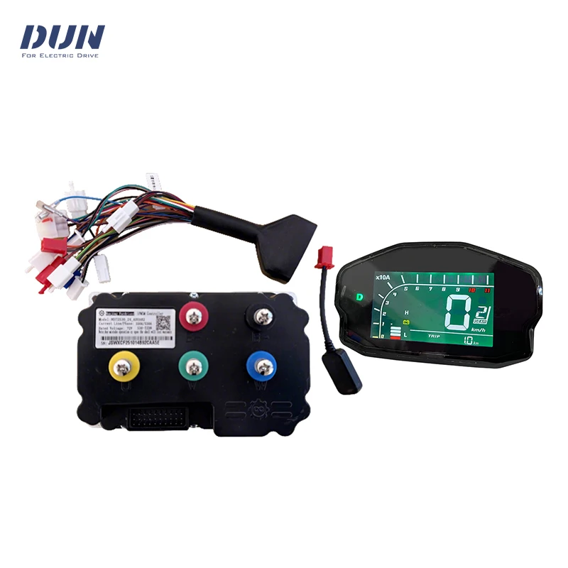 nd72530 Fardriver 48V-72V 350A 6KW 100KMH Hall BLDC Sine Wave Moped Motor Controller with DKD Display Speedometer Kits