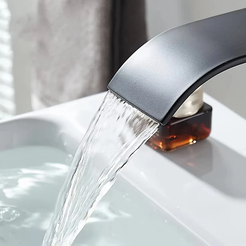 Copper core waterfall stainless steel basin faucet for bathroom, kitchen, sink, hot and cold dual control faucet image 6